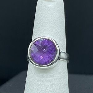 Natural Amethyst Sterling Silver Ring (Size 6.25)